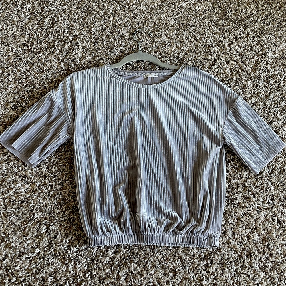 Gray Velvet Cropped Top